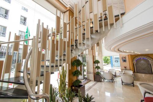 a staircase in the lobby of a building at Zahrat Al Jabal in Fès