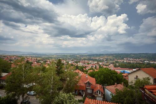 a view of a town with houses and buildings at Apartman Jovana Sokobanja in Soko Banja
