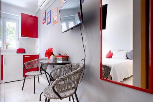 Ένα ή περισσότερα κρεβάτια σε δωμάτιο στο Apartments Kastelani