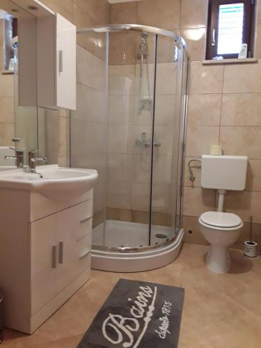 A bathroom at Apartment and Rooms Hacienda Stelio