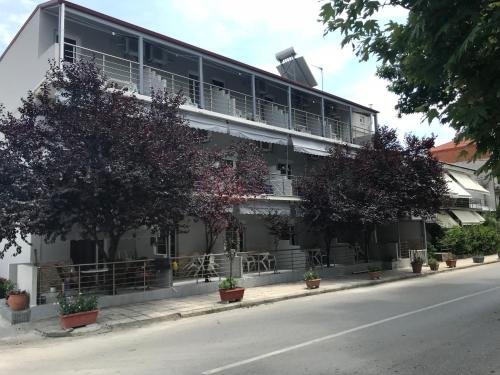 a building on the side of a street at Petska Apartments in Leptokaria