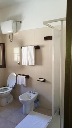 a bathroom with a toilet and a sink at LAE' affittacamere in Roccamontepiano