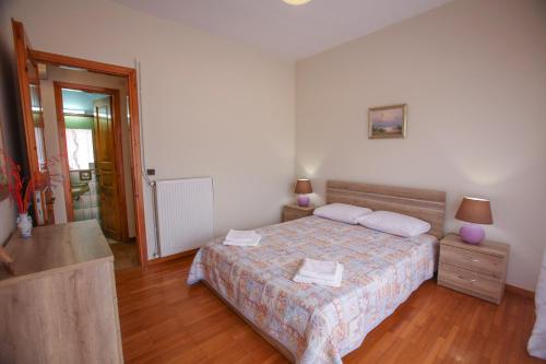 Argostoli apartmentにあるベッド