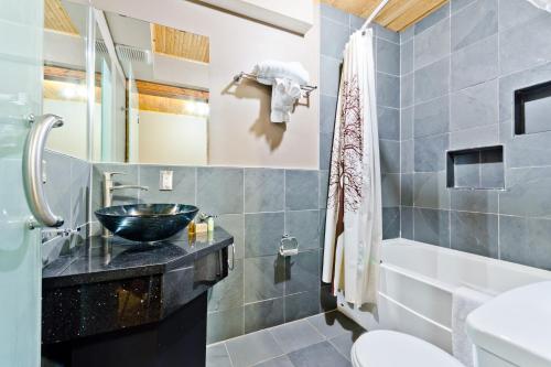 M Lofts في كالغاري: حمام مع حوض ومرحاض