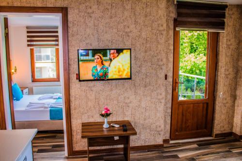 TV a/nebo společenská místnost v ubytování Form Thermal Hotel & SPA Kaz Dağları
