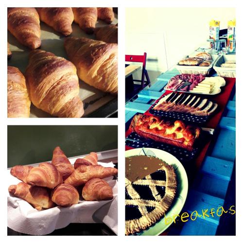 a collage of three pictures of bread and a grill at Impronte Nel Bosco in Calice al Cornoviglio