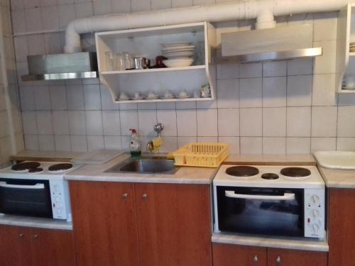 Kuchyň nebo kuchyňský kout v ubytování Fountas Studios