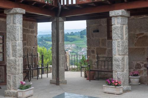 a view from the porch of a house with a view at Pazo de Esposende in Esposende