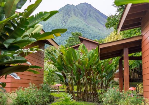 a view of a mountain from a house at Hotel El Silencio del Campo in Fortuna