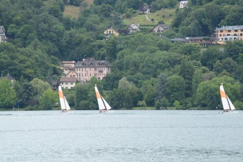 a number of sailboats on a body of water at Hotel des Marquisats in Annecy