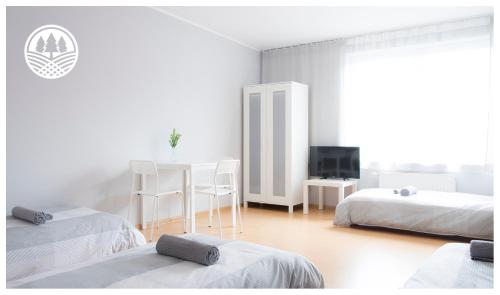Un pat sau paturi într-o cameră la Górzysta