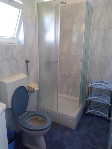W łazience znajduje się prysznic, toaleta i umywalka. w obiekcie Apartment Buba w mieście Tribunj