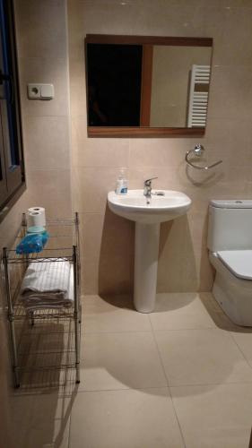 a bathroom with a sink and a toilet at apartamento la carrera in Mondaria