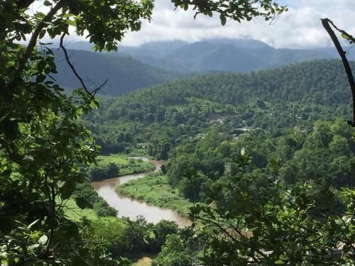 a view of a river in a valley at Sang Tong Huts in Mae Hong Son