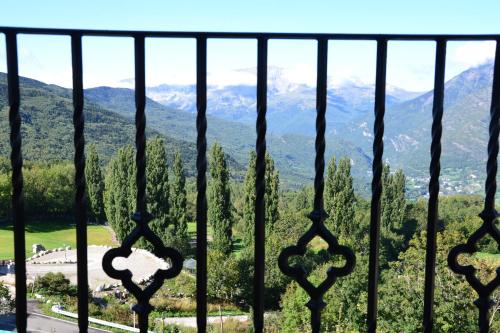 a view from a balcony with mountains in the background at Casa Rural Borda Marianet in Cerler