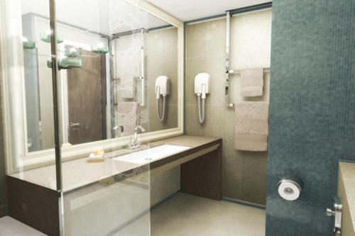 A bathroom at Menelaion Hotel
