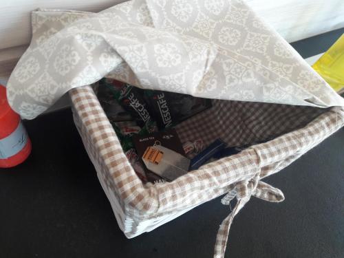 a bag filled with books on a table at Scandidim Lutsk in Luts'k
