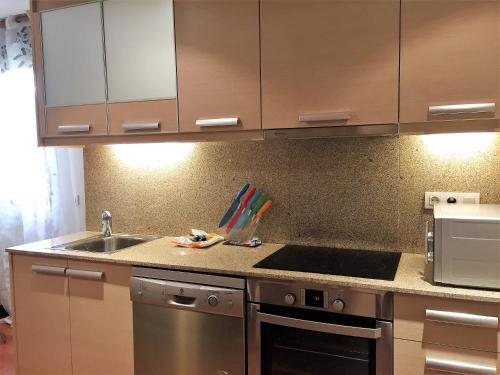 a kitchen with a sink and a stove at P&C Areny in Canillo