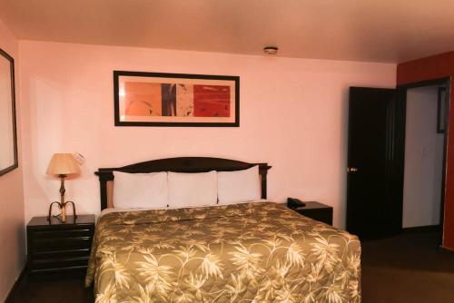 a bedroom with a bed and a picture on the wall at Sunio City in Tijuana