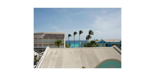 基督堂區的住宿－梅里丹酒店，从建筑屋顶上可欣赏到海景