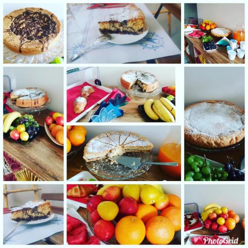 a collage of pictures of different fruits and cakes at Bed Nonnonino in Porto Cesareo