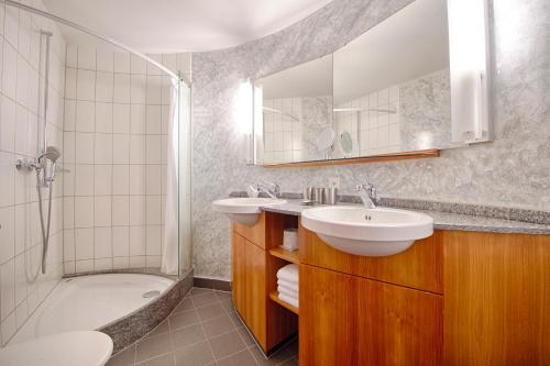 Koupelna v ubytování Hotel Gädi