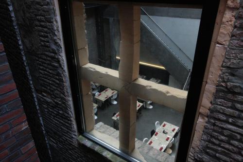 an overhead view of a room from a window at Amosa Liège City Centre Hotel in Liège