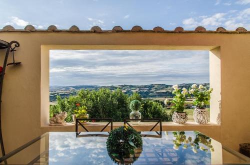 a view from the window of a house at Country Relais La Torretta Baronale in San Giorgio Montagna