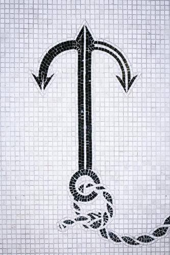 a drawing of a snake with two arrows at Hotel Celio in Rome