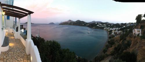 a view of a bay with boats in the water at Sunrise Bay in Panteli