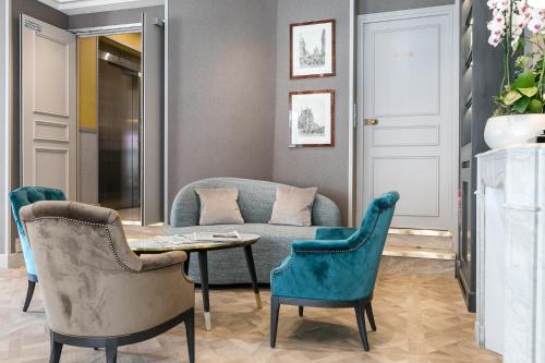 Χώρος καθιστικού στο Hotel Saint Christophe