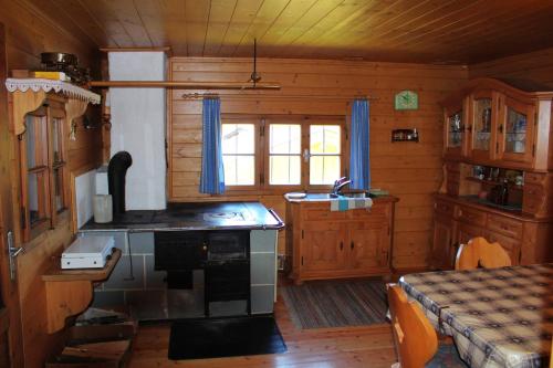 Cabaña de madera con cocina con fogones. en Draugstein - Hütte, en Grossarl