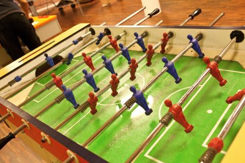a close up of a game of snooker at Hotel Grüner Baum in Bressanone