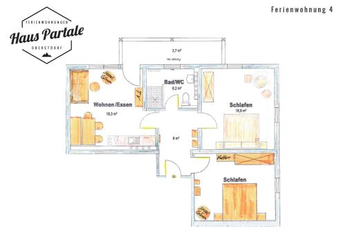 a floor plan of a house at Haus Partale in Oberstdorf