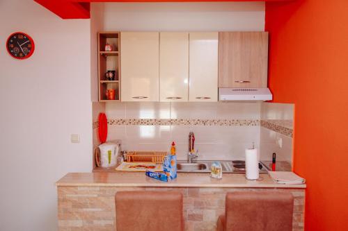 Kuchyň nebo kuchyňský kout v ubytování Apartmani Mozaici