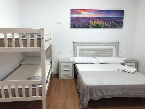 Postel nebo postele na pokoji v ubytování Albergue Delta