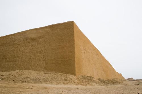 a large mound of sand in the desert at Caballito de Totora in Huanchaco