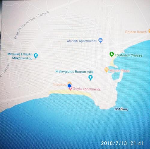 a map of australia with locations on it at Soula appartments in Makry Gialos