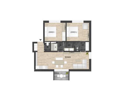 a floor plan of the apartment withium at ImPuls | aparts in Schladming