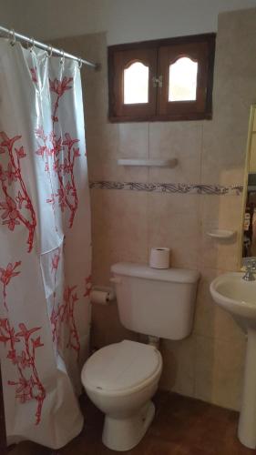 un bagno con un water e un lavandino di Alquiler Temporario Salta a Salta