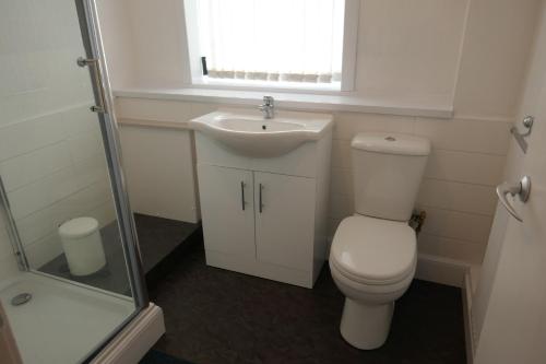 インバネスにあるInverness Family Houseのバスルーム(トイレ、洗面台付)、窓が備わります。