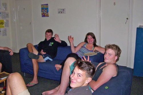 a group of people sitting on a couch at Dolphin Retreat Bunbury in Bunbury