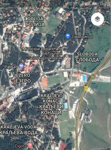 a map of the city of kyrgyzstan at Zlatibor Wood in Zlatibor