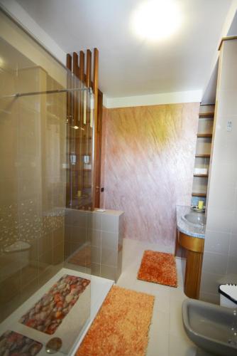a bathroom with a shower and a sink at B&B LA BAIA Sea Rooms in Bisceglie
