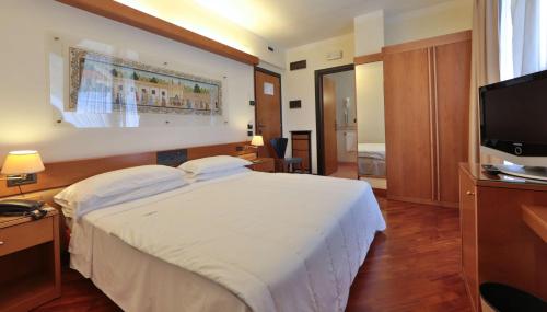 a hotel room with a bed and a flat screen tv at Best Western Hotel Dei Cavalieri in Barletta