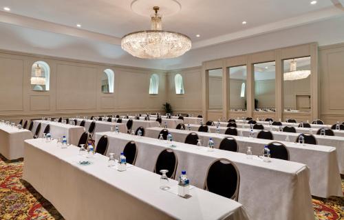 a large room with rows of tables and chairs at Millennium Knickerbocker Chicago in Chicago