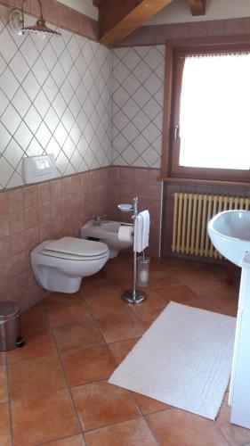 a bathroom with a toilet and a sink at I Camuni in Capo di Ponte