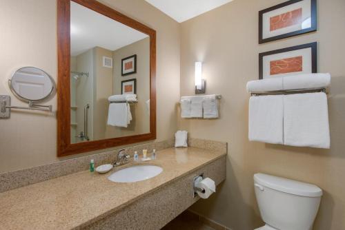 A bathroom at Comfort Suites Sarasota-Siesta Key