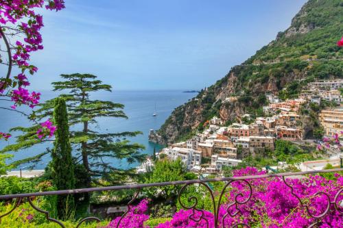 a view of positano on the amalfi coast at Casa Passalacqua in Positano