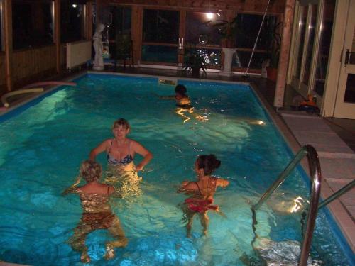 un grupo de personas en una piscina en Pension Pritzl, en Salzweg